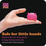 Schylling NeeDoh Teenie Cool Cat - Sensory Squeeze Toy - Contains 3 Mini Groovy Globs - 1.5 Wide - Color May Vary (Pack of 1)