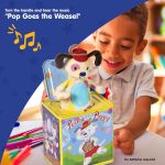 Schylling Polka Puppy Jack in the Box - Classic Children's Musical Toy that Dances - Colorful Embossed Tin Box and Lovable Puppy Plush - Age 18 months and Up