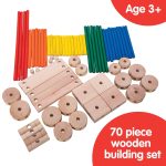 Schylling MKT Super Makit Classic Wood Construction Toy. 3+ years. 70-Pieces (1 EA)